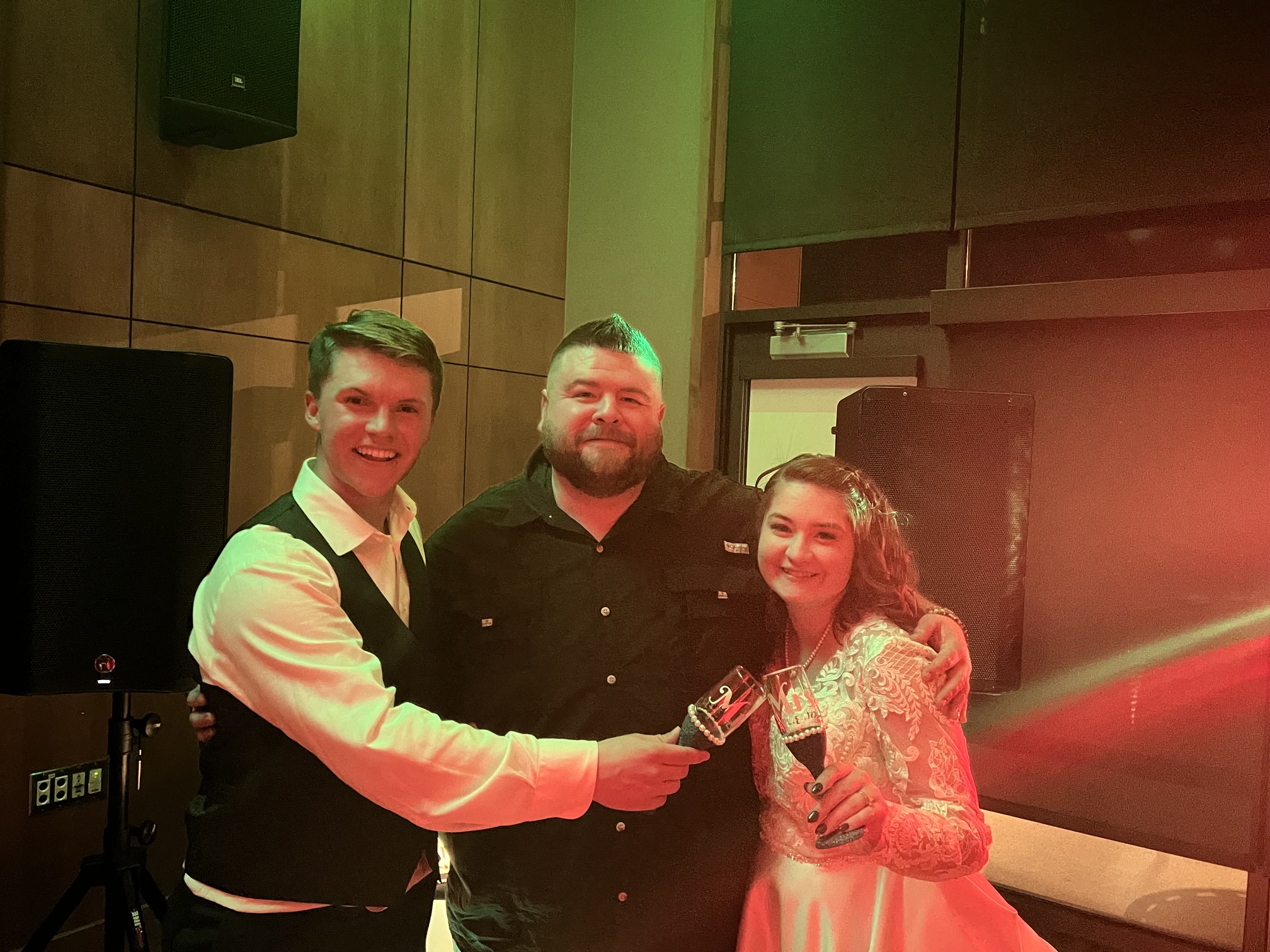 Celebrating with wedding guests
